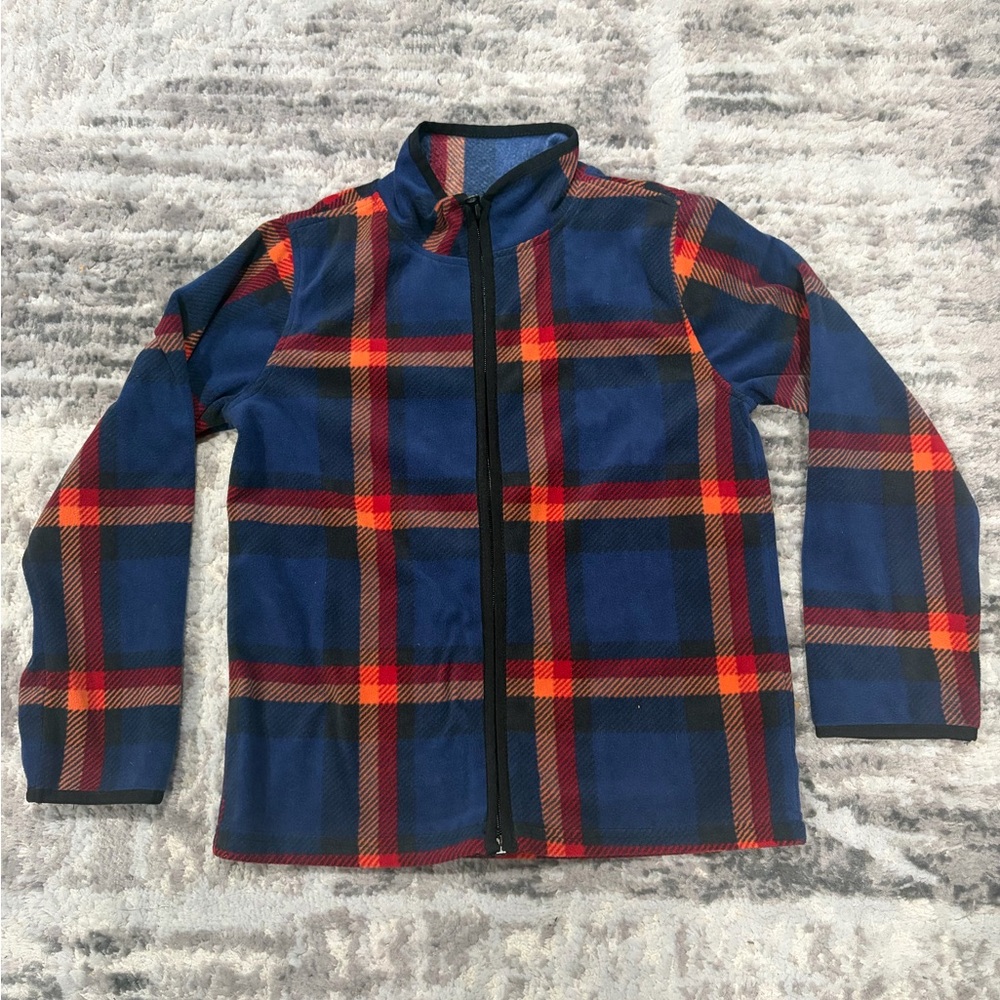 OshKosh B'gosh Blue and Red Plaid Jacket Zip Up GOOD CONDITION SIZE 8